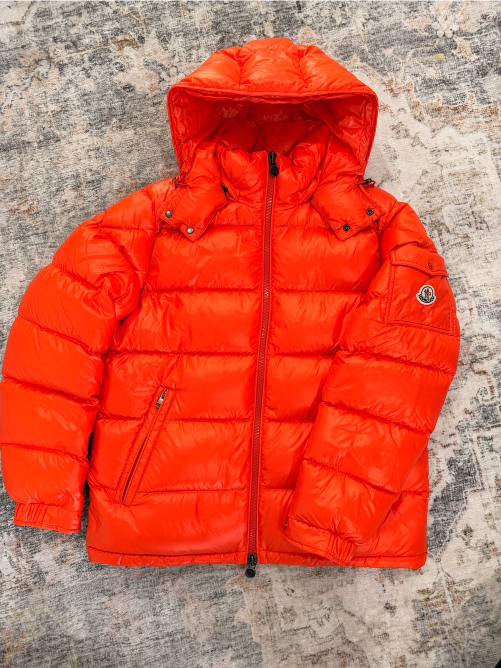 Moncler Maya Orange Puffer Jacket - Picture 3 of 14